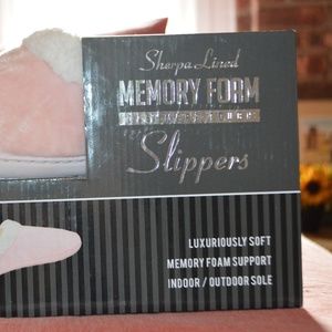 Sherpa Lined Memory Foam Slippers